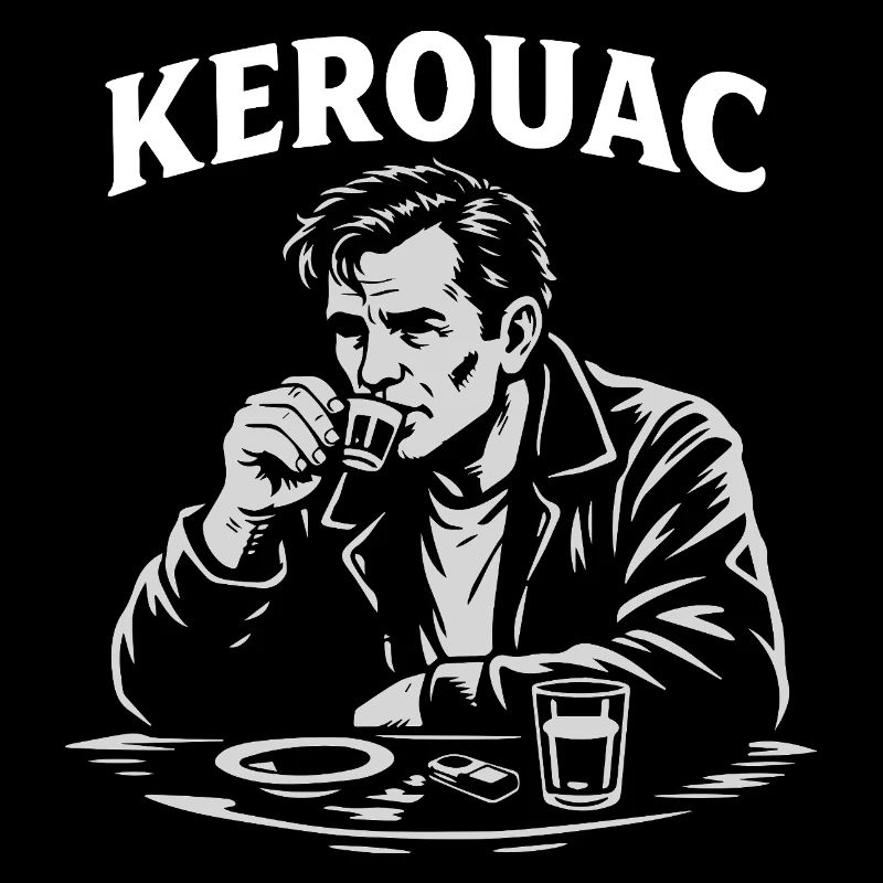 Jack Kerouac drinking Espresso at the cafe