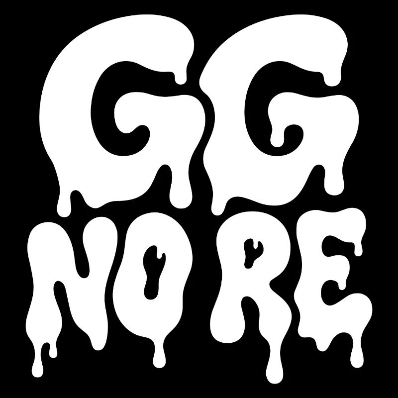 GG No Re Gaming Saying Horror Typography
