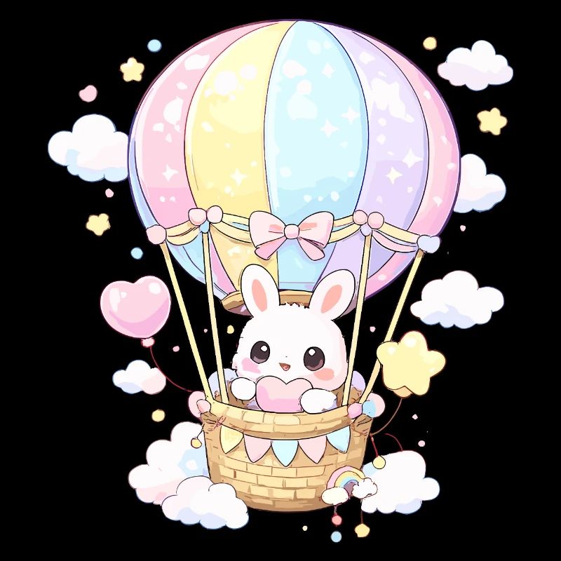 Ballon de lapin pastel dans le ciel