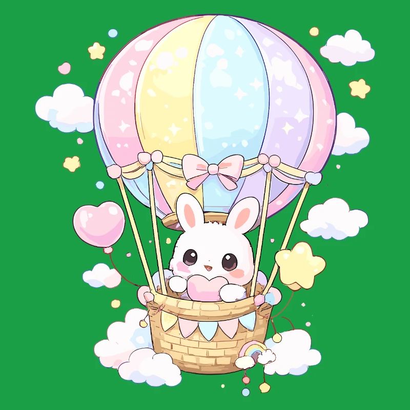 Ballon de lapin pastel dans le ciel