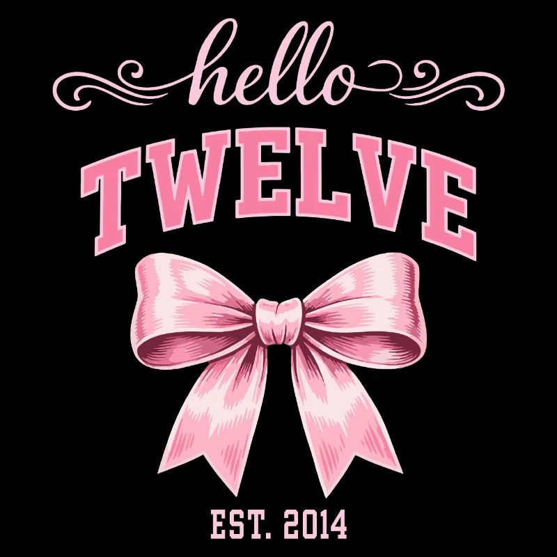 Hello Twelve 12 Ans Est 2014 Anniversaire Nœud