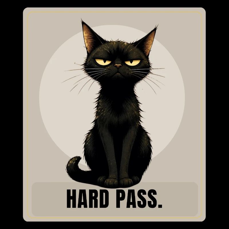 Hard Pass. – Sarcastic Black Cat Design