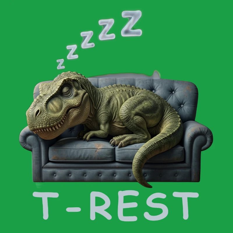 T-Rest Dino auf Sofa