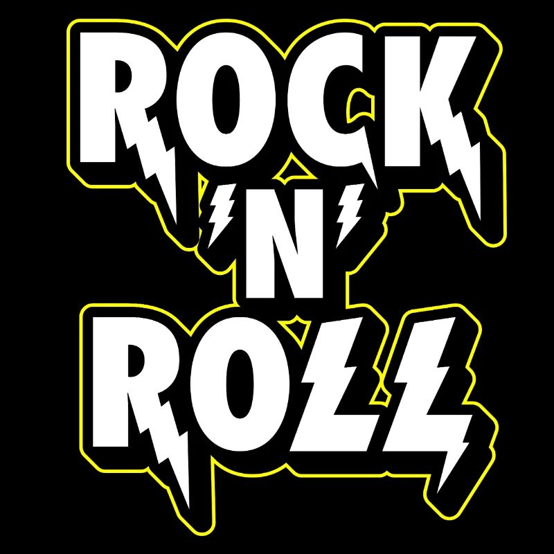 Rock 'N' Roll Lightning 3D Logo