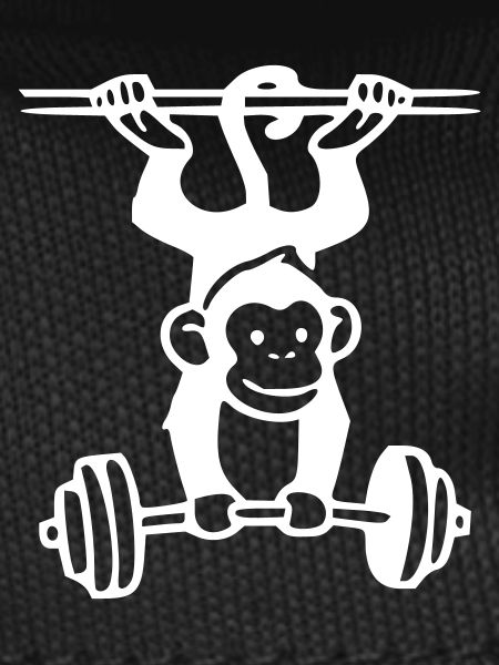 Primate Power - Monkey Weightlifting (White)