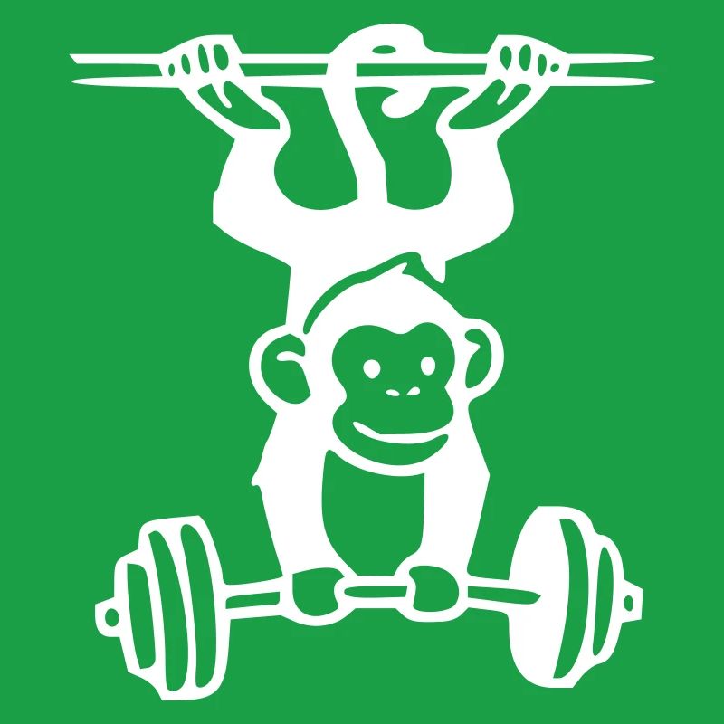 Primate Power - Monkey Weightlifting (White)