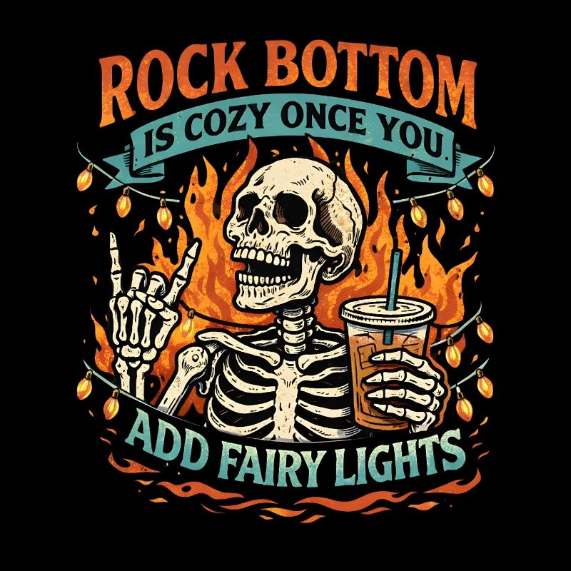 Knochen-Skelett mit Lichterkette Rock Bottom
