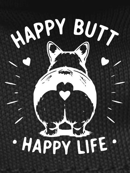 Cheerful Dog Butt Silhouette