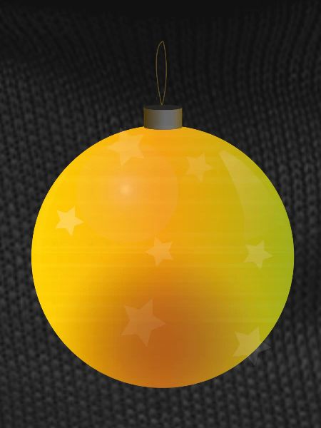 gelbliche Weihnachtskugel mit Sternen