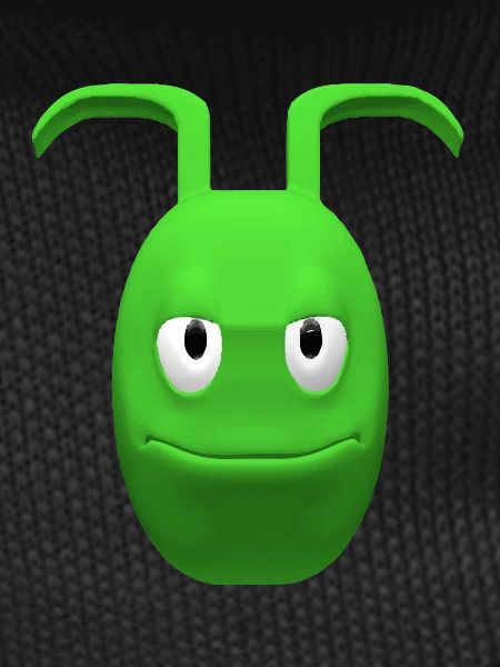 Cheerful green alien with antennas