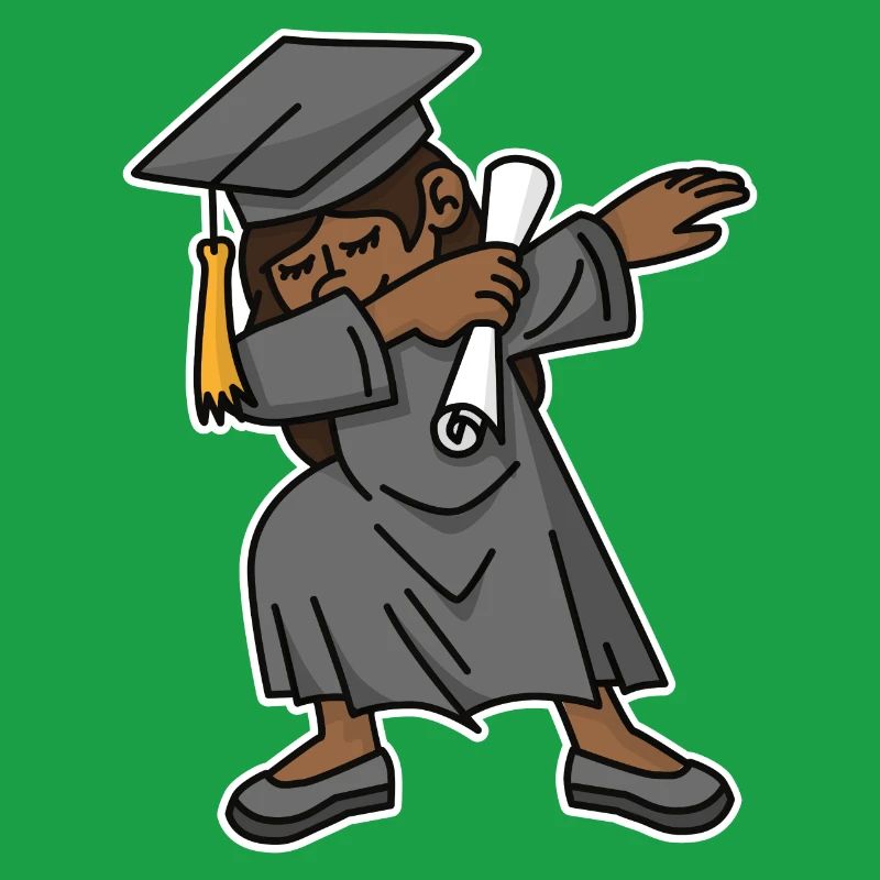 Schwarzes Mädchen Student dab Abschluss Schule