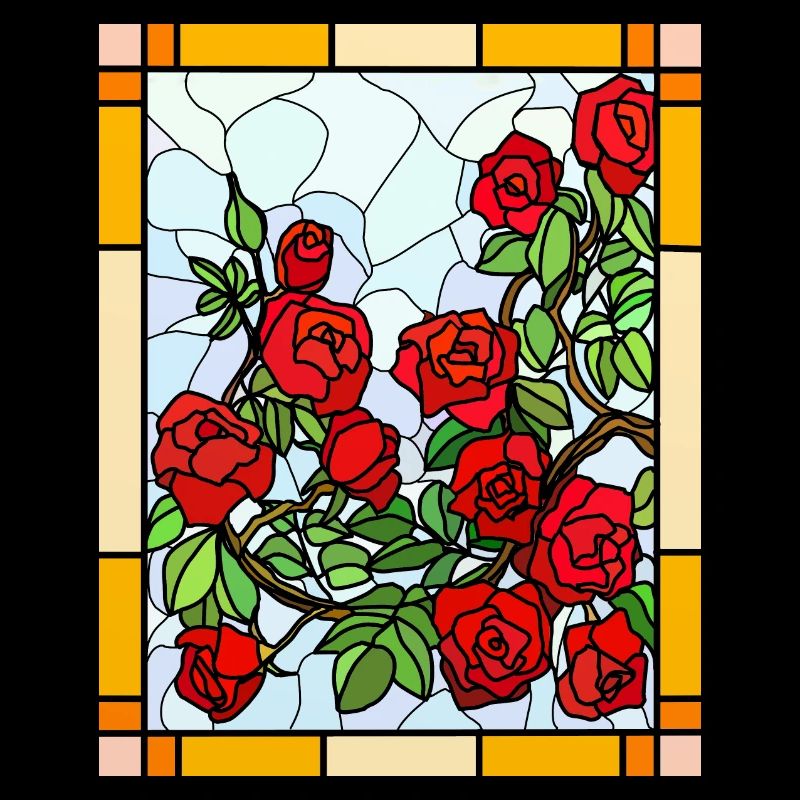 Roses en vitrail