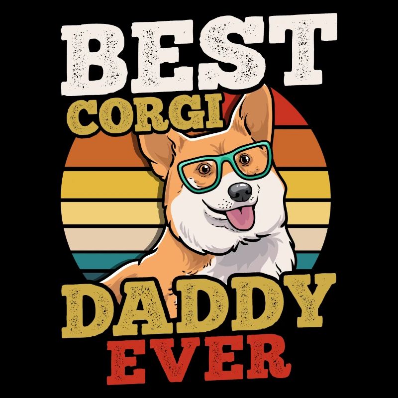 Corgi Dad Father's Day Retro