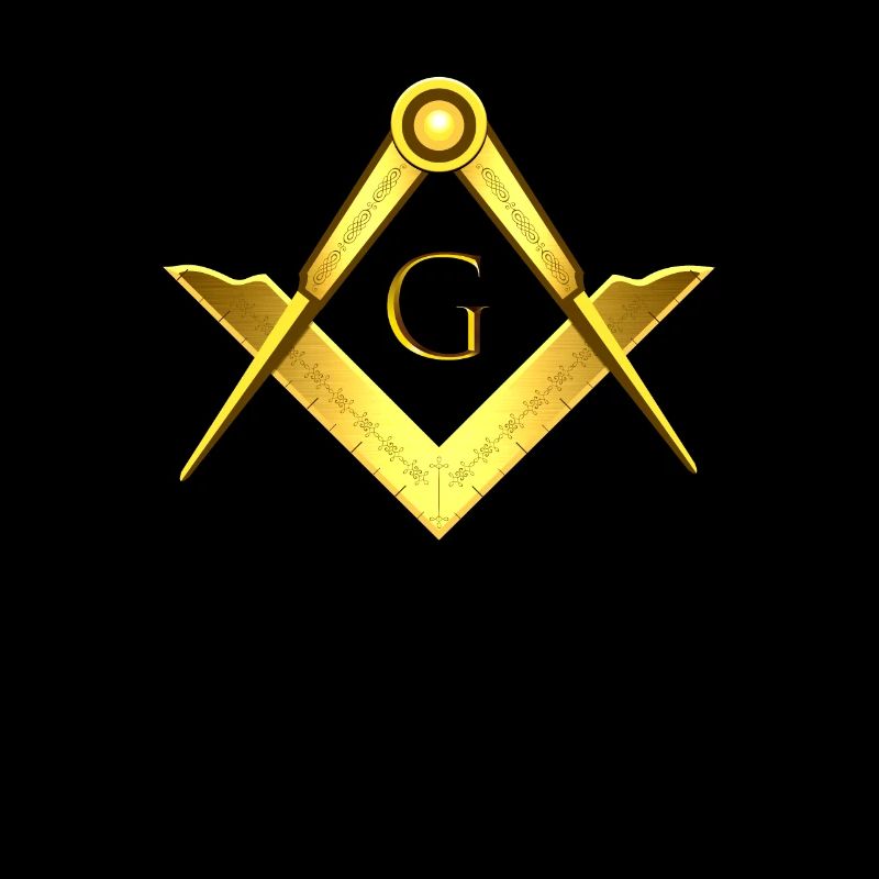 Masonic symbol angle compass gold freemasonry