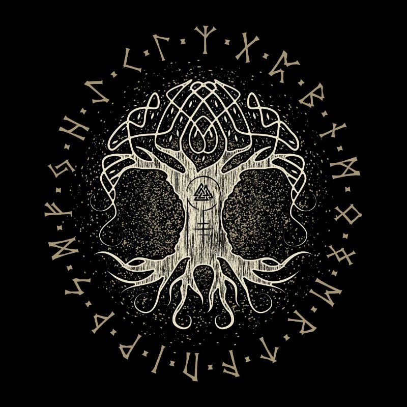 Ygdrassil Arbre du monde Arbre de vie Valknut