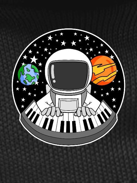 Astronaut plays piano