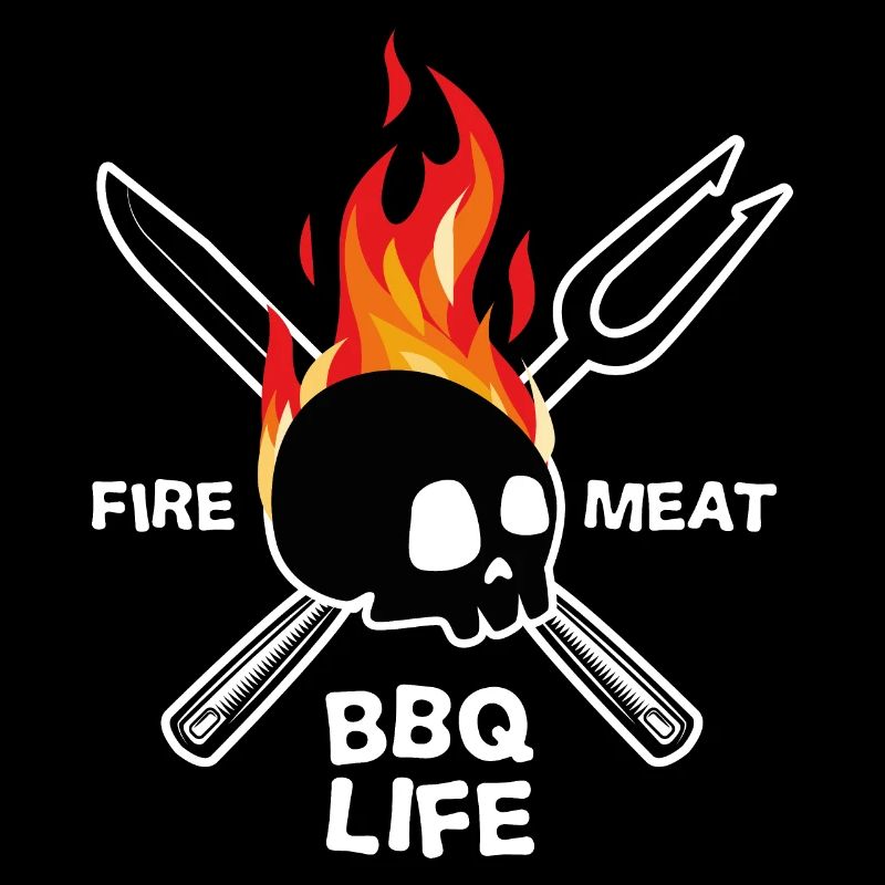 Barbecue BBQ Life Skull Gift Kitchen