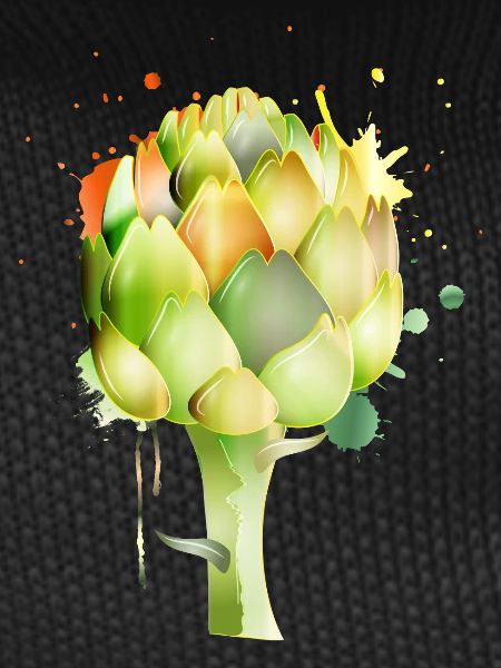 Artichoke graffiti in fresh colours