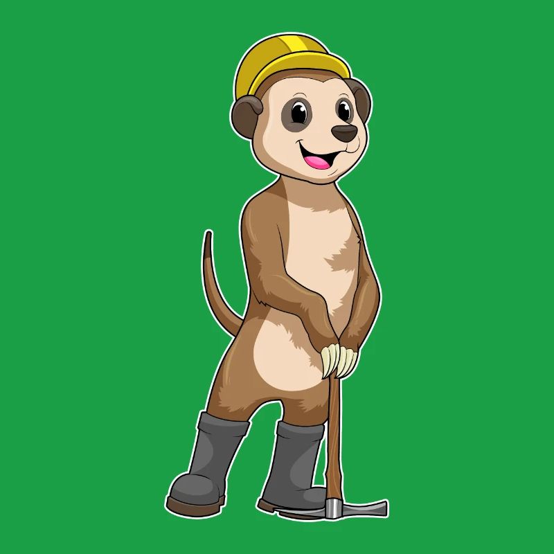 Les suricates comme mineurs avec des pioches
