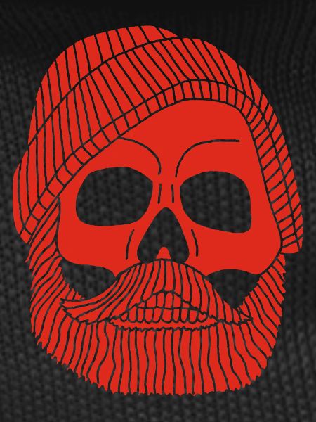 Red fisherman's skull
