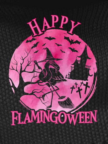 Flamingoween Flamingo With broom
