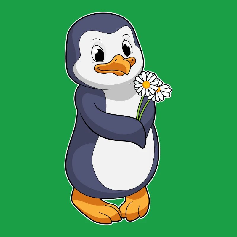 Pinguin Gänseblümchen