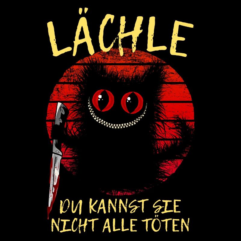 Lächle Grinsekatze Verrückte Katze Mit Messer