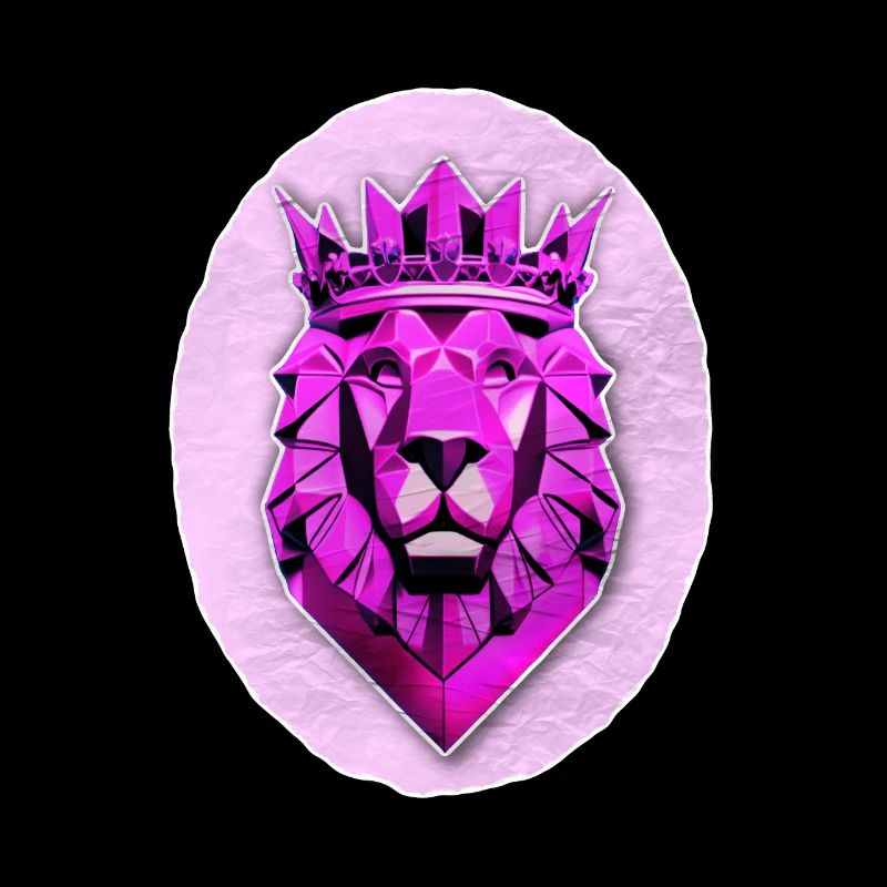 Geometrischer Löwe mit Magenta-Krone