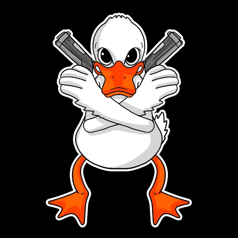 Duck with pistol