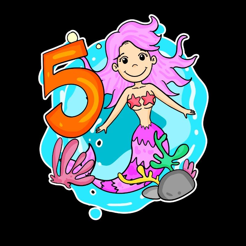 Fille de 5 ans sirène de 5ème anniversaire