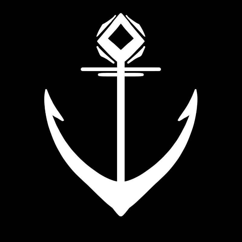 Symbole blanc d’ancrage