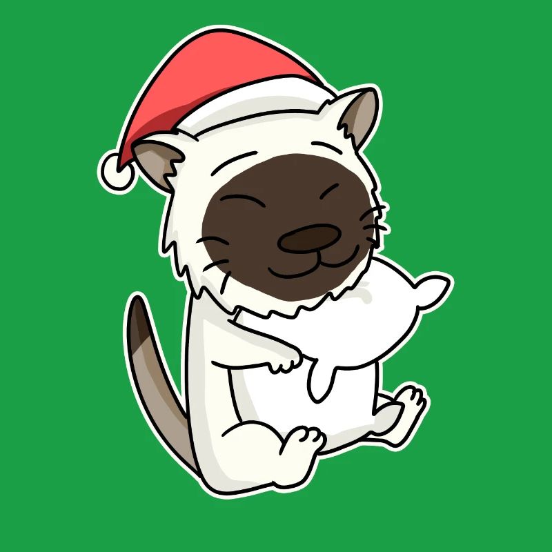 Chat birman Noël Sleeping Tired