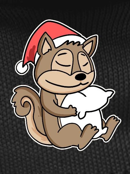 Squirrel Christmas Sleep Sleep