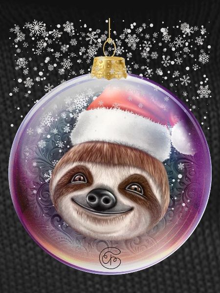 Funny Sloth Christmas Snow