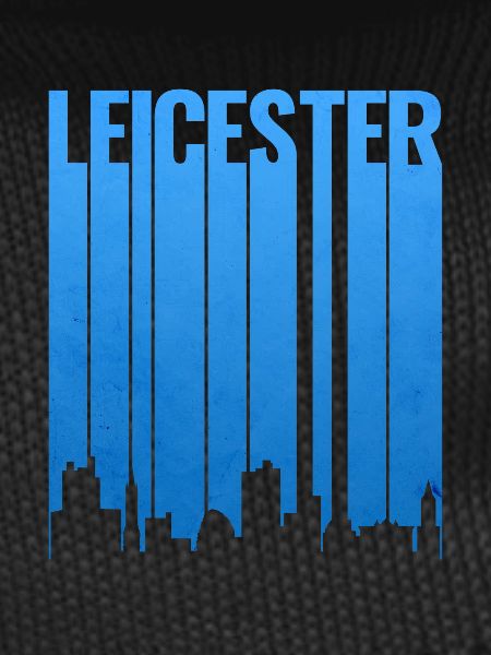 Leicester Skyline Blue Gradient