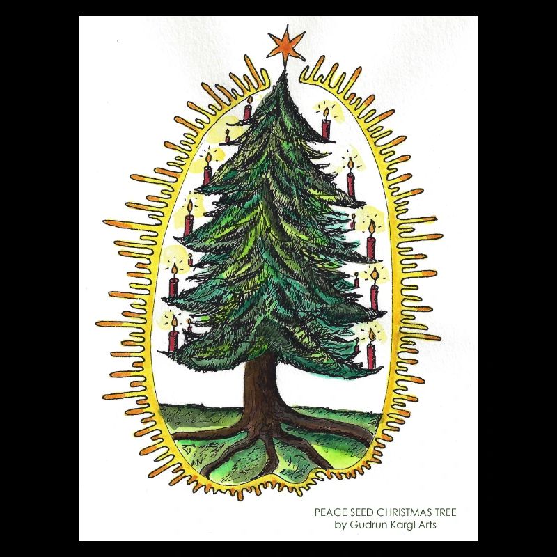 ARBRE DE NOËL PEACE SEED par Gudrun Kargl