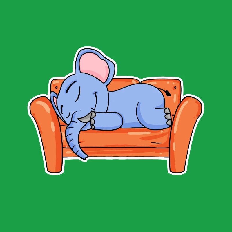 Éléphant couché mignon sommeil