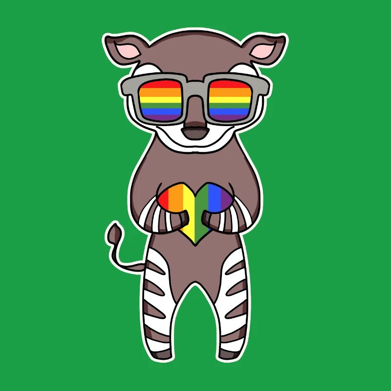 Regenbogen - Okapi mit Brille