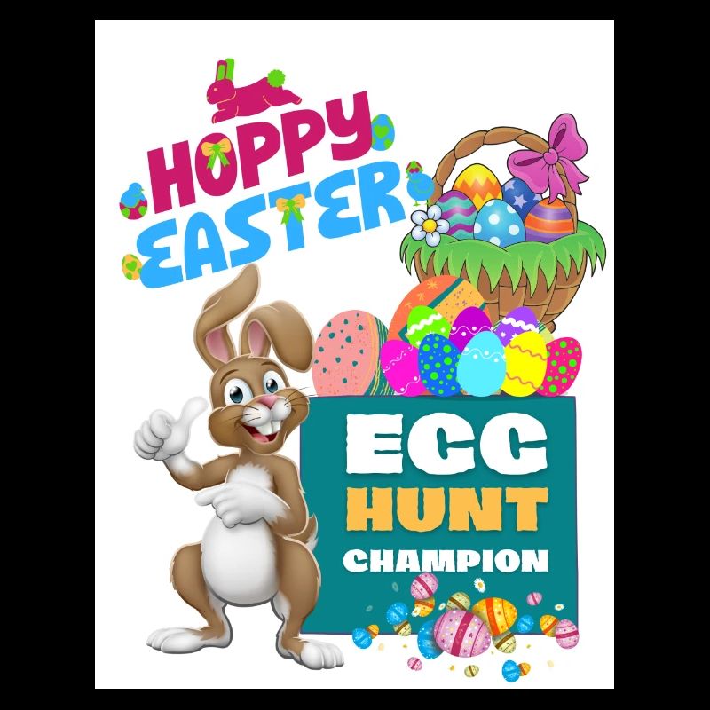 Happy Easter Osterhase Egg Hunt Champion Ostern