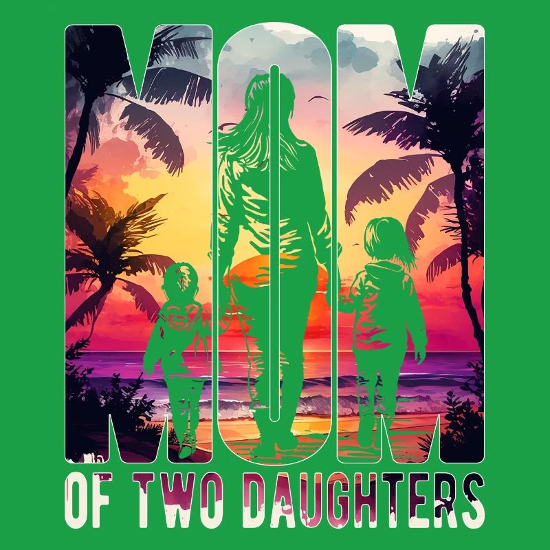 Mutter mit zwei Töchtern Muttertag Strand Mama