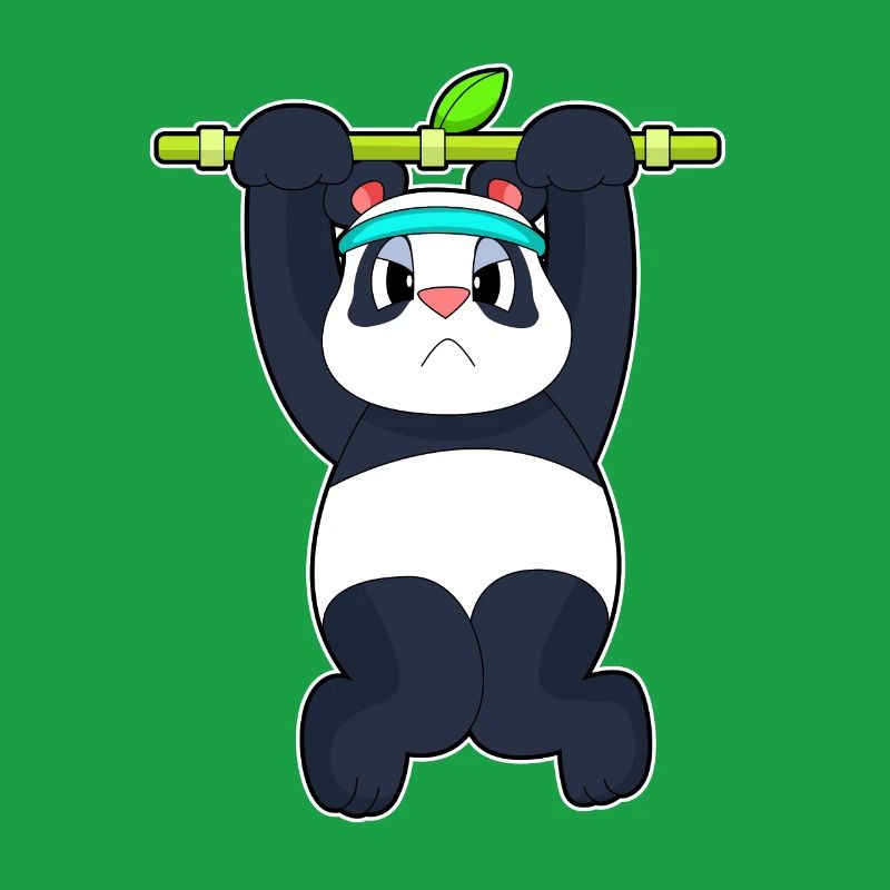 Panda Bodybuilder Pull-ups Bodybuilding