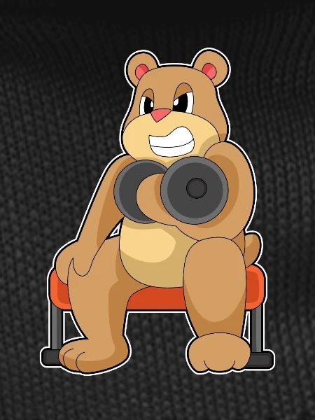 Bear Bodybuilder Dumbbell Bodybuilding