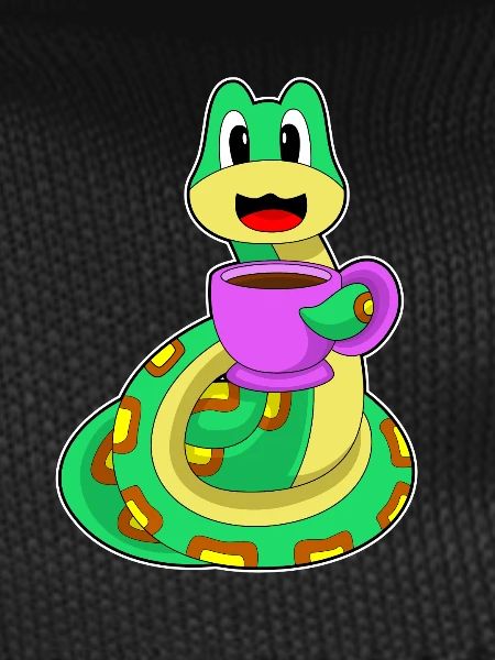 Snake cup of coffee