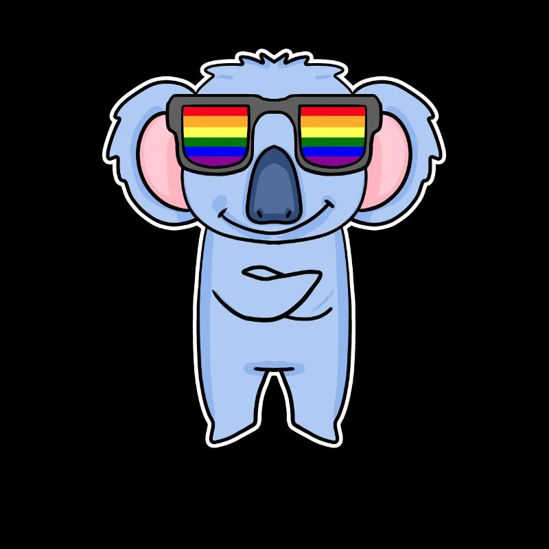 Arc-en-ciel - Koala avec lunettes