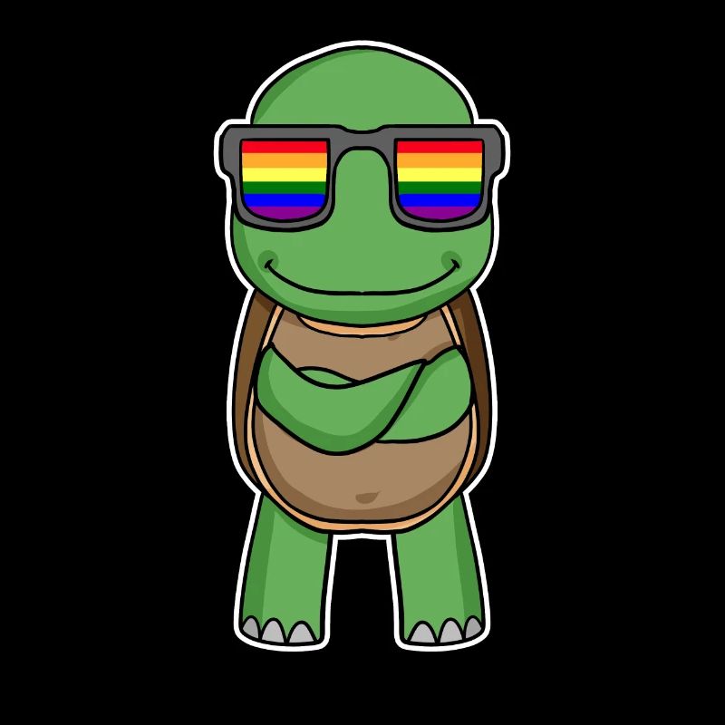 Rainbow - Turtle with glasses