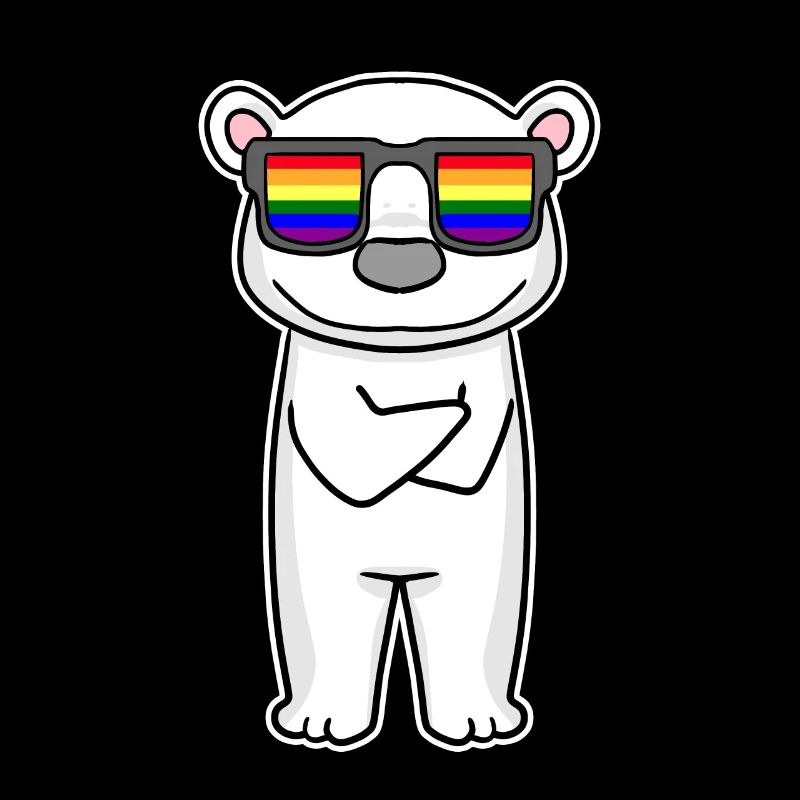 Regenbogen - Eisbär mit Brille