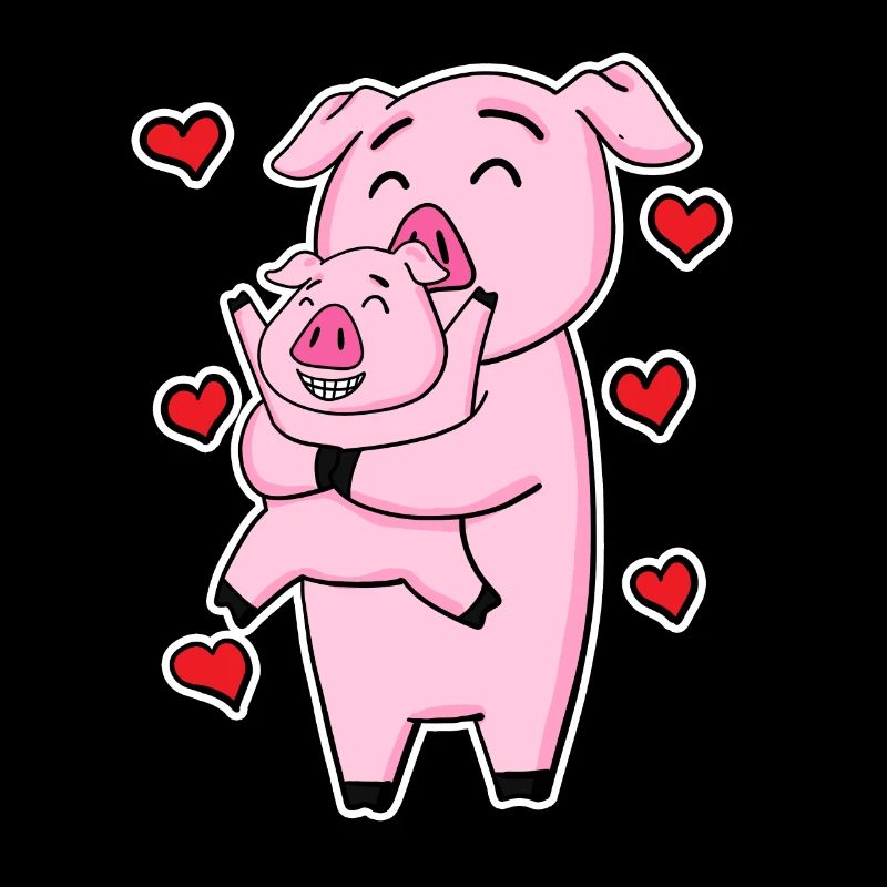 Famille de cochons - Cochon avec bébé