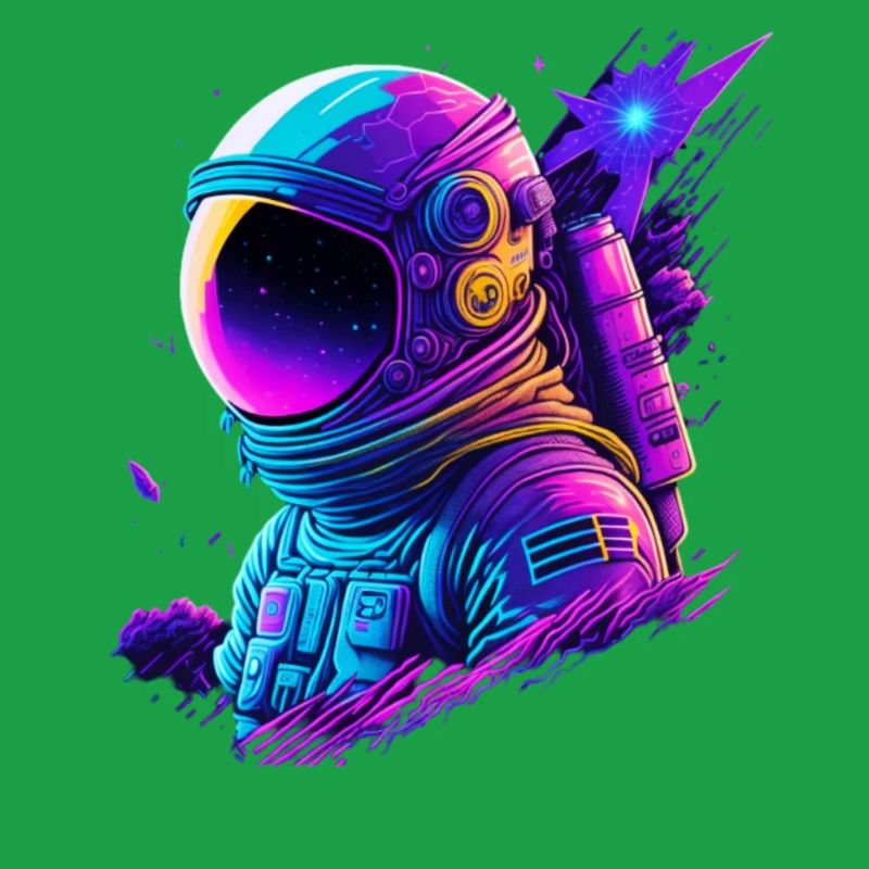 Synthwave Astronaute Space Explorer