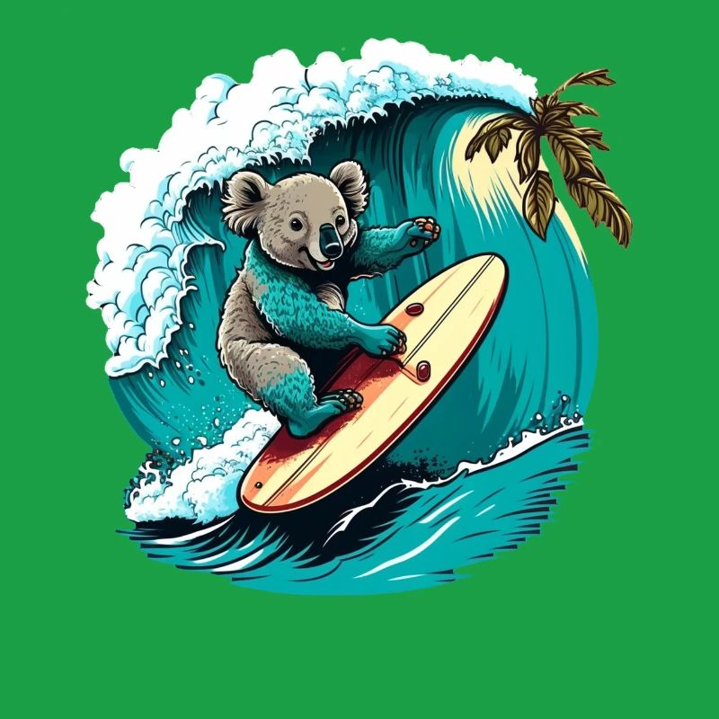 Koala s’amuse à surfer