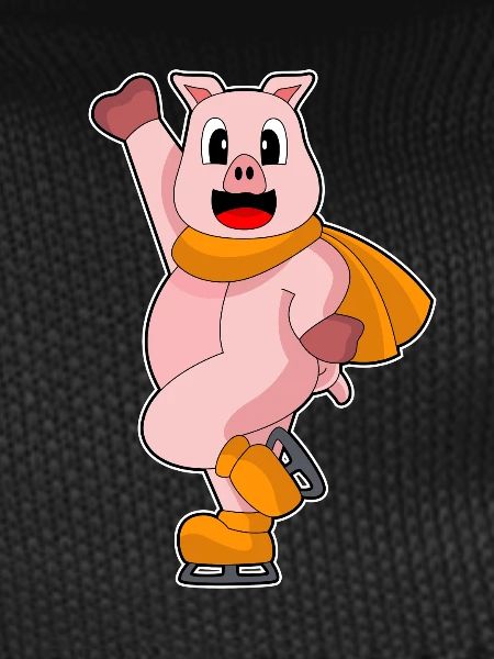 Pig Ice Skating Skates
